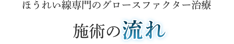 ほうれい線専門のグロースファクター治療施術の流れ